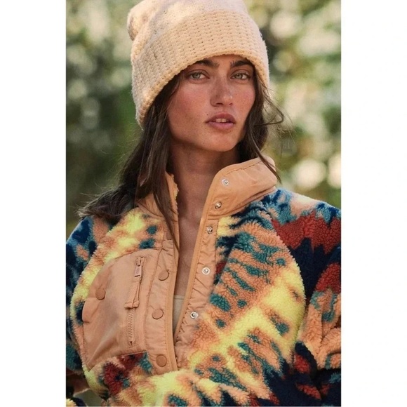 New Free People Movement Hit The Slopes Printed Fleece Jacket Pullover XS - Picture 6 of 12